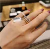Europeia famosa marca pura 925 jóias de prata esterlina para mulheres luxo esmagamento lozenge anel ouro anel geométrico 3 cores 210924