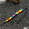 Charm Bransoletki Biżuteria Kimter Lesbian Walentynki Prezenty LGBT Flaga Braid Handmade Rainbow Gay Pride Bransoletka Miłość Delikatna Przyjaźń