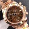 Heren chronograaf 904L stalen horloges bruine chocolade chronograaf stopwatch automatisch Cal.4130 uurwerk Everose 116505 roségouden horloges