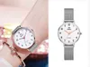 Watches, ladies, simple, quartz movement, round, fine steel strap, alloy case, mineral reinforced glass, stylish, elegant, compact,