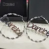 DOREMI 4-9cm Stainless Steel Bamboo Hoop Earrings Customize Name Style Custom Charming 210924