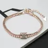 Charm Bracelets Women Fashion Rhinestone Rose Gold Crystal Bracelet Simple Temperament Alloy Chain All-match Gift Bangle
