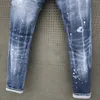 Italian fashion European and American men's casual jeans, high-end washed, hand polished, quality optimized LA068