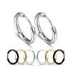 1 Piece Women Man Stainless Steel Small Hoops Earring Piercing Ear Cartilage Tragus Simple Thin Circle Anti-allergic Buckle
