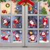 Pegatinas de ventana patrones Feliz Navidad Santa Elk pegatina para decoración del hogar año vidrio impermeable PVC FilmWindow