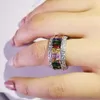 Кластерные кольца 925 серебряные обручальные свадьбы кольцо пальцев многоцветный сапфир Ruby Peridot Kunzite Topaz Gemstone для женских ювелирных изделий