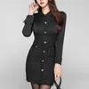 Invierno sexy damas coreanas manga larga otoño elegante ajustado vestidos de fiesta para mujeres china ropa 210602