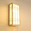 Wandlampen moderne Noordse Japanse stijl LED Square houten lamp voor gangpadcorridor slaapkamer woonkamer verlichting