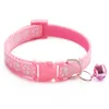 Colorful Cute Bell Pets Collar Adjustable Buckle Cat Collars Pet Supplies Footprint Personalized Kitten Small Dog Accessory