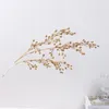 Decorative Flowers & Wreaths 1PC Three-pronged Fan Leaf Netting Artificial Gold Ginkgo Eucalyptus Holly For Wedding Arch Flower Arrangement