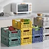 Crateble Crate Plastic Folding Storage Box Basket Desktop Cosmetic Sundries Organizer Br￶d Fruktleksaker Bin korgar
