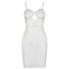 OCSTRADE White Party Dress Spaghetti Bodycon Kobiety Lato Sexy Mini Club Eventning ES Outfits 210527