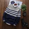 Mäns Tröjor Man Knitwear Sweater Varm Patchwork Round Collar Cotton Casual Ull Pullovers Mens Brand Plus Storlek 5xl 210918