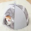 Łóżka kota meble gatos productos para maskotka pens pies cama gato namiot house hodowla zima ciepłe gniazdo miękkie składane maty śpiące koty