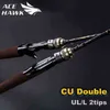 Cu Double 18m Lure Fishing Haste Fast Ação Ull Dicas de giro de carbono Haste de gabarito 2 Seções Tackle 2111232411381