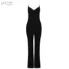 Mulheres Mulheres V Neck Spaghetti Strap Bandage Jumpsuits Sexy sem mangas Calças Clube Party Long Bodycon 210423