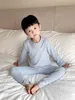 Jesień Piżamy dzieci Dzieci Chłopcy Długie Slevse Koszula z Pant Sleeping Sets Baby Girls Bawełna Miękka Odzież: