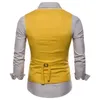 Casual Bomull Linen Mens kostym Vest Slim Fit Single Breasted Ärmlös Waistcoat Man Vit Gul Grön Orange Ljus Blå M-4XL 210522