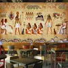 Photo Wallpaper European Style Retro 3D Ancient Egyptian Pharaoh Statue Murals Wall Painting