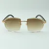 2022 Schneidlinsen Sonnenbrille 4189706-A weiße und schwarze gemischte natürliche Büffelhornstangen Größe 58-18-140 mm179k