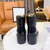 Femmes Rhombus Talon Haut Martin Bottes Luxurys Designers Cowhide Botte Militaire Robe De Mode Chaussures De Mariage Taille 34-42