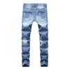 2020 Designer Jeans strappati da uomo Slim Fit Pantaloni da jogging in denim azzurro Pantaloni maschili distrutti in difficoltà Pantaloni con bottoni X0621231j