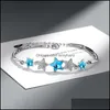 Braccialetti rigidi Gioielli Bracciale eterno stella pentagonale blu per le donne Fatti a mano Bijoux in cristallo zircone impilabile femminile Drop Delivery 2021 9