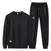 Autumn Embroidered Fashion Pant O-neck Long Sleeved Casual Suit Tracksuit Men Track Two Piece Streetwear Clothes Sweat