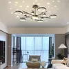 Lustres de lustre moderno lustre criativo para a sala de estar luzes led céu estrelado céu romântico quarto dourado loft teto lâmpada decoração de bebê