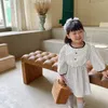 Cute baby girls lacework dot long sleeve casual dress Brother and sister clothes 210508