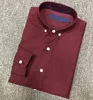 Högkvalitativa herrskjortor Topp Small Horse Embroidery Blus Långärmad solid färg Slim Fit Casual Business Clothing Långärmad skjorta