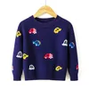 Kinderen jongens meisjes trui herfst winter kleding cartoon auto kinderen lange mouwen gebreide kleding trui zweten tops 210429