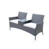 Patio Garden Sets Wicker Loveseat with Build-in Coffee Table US stock a42 a42