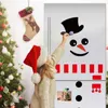 Väggklistermärken Bil garage dörr Santa Claus Snögubbe Rum Klistermärke Dekal Juldekorationer för Hem Happy Year 2022 N7D1