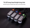 Bike Lights T6 LED Bicycle Light Solar USB Chager 2000mAH Battery Mountain Road Front Rechargeable Headlight Cycling3805497