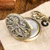 Montre de poche à Quartz rétro poulpe creux demi-chasseur, Vintage, collier en Bronze gris, chaîne pendentif pour enfants hommes femmes reloj295b