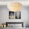 Pendelleuchten LED-Feder-Leuchter-Mini Schlafzimmer pendent Lampe Einfacher moderner In 30cm 40cm Weiß-Rosa-Mädchen-Raum-Dekoration