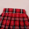 Lente en herfst 2-delige baby / peuter Preppy Stijl Top Plaid Skirt Set 210528