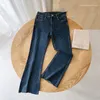 Nomikuma elegante hoge taille jeans vrouwen flare broek lente lange broek causale Koreaanse demin broek mujer pantalones 6G369 210427