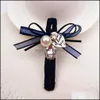 Hair Clips & Barrettes Jewelry Elegant Korean Handmade Fabric Bow Hairpin Word Folder Bows Lady Drop Delivery 2021 Wehrt