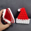 Crianças Presente de Natal Fidget Bag Bolsa de Xmas Presente Meia Sock Santa Hat Mitten Luva Forma Bubble Popper Carteira Bolsa Silicone Sensory Poo-Seu Puzzle G96i6ol