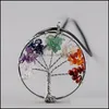 Necklaces & Pendants Jewelrylife Pendant Necklace Natural Stone Rainbow 7 Chakra Tree Of Life Quartz For Men Women Leather Rope Sweater Chai