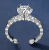 Moissanite giapponese e coreano 925 placcato argento platino diamante corona anello proposta matrimonio femminile dolce regalo di compleanno gioielli