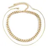 Fashion European And American Trend Metal Thick Double Chain Simple Necklace Hip Hop Style Wear Party Men's Gift Chains