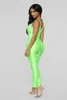 Women Jumpsuit Fitness Clothing Neon Green Bodycon Wear Summer Sleeveless Jumpsuits Clothes Workout Pants deportiva 210517