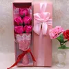 5pcs / Set Sapone da bagno profumato Petalo di fiore di sapone rosa con confezione regalo per matrimonio San Valentino Festa della mamma Gif dell'insegnante 1973 V2