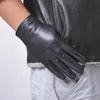 Fingerless Gloves 2021 Men Fashion Simple Brief England Russian Gift Show Male Sheepskin Genuine Leather Thin Short Winter Thermal Mittens