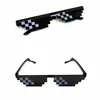 Mode mosaïque lunettes de soleil hommes femmes 8 bits codage Pixel à la mode Cool Super fête drôle Vintage nuances lunettes