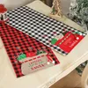 Christmas Buffalo Plaid Table Runner Family Dinner Holiday Party Farmhouse Home Kitchen Decoration XBJK2109