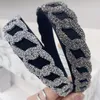 New Fashion Women's Hairband Wide Side Classic Resin Chain Gray White Headband Casual Party Travel Hair Accessories Adult